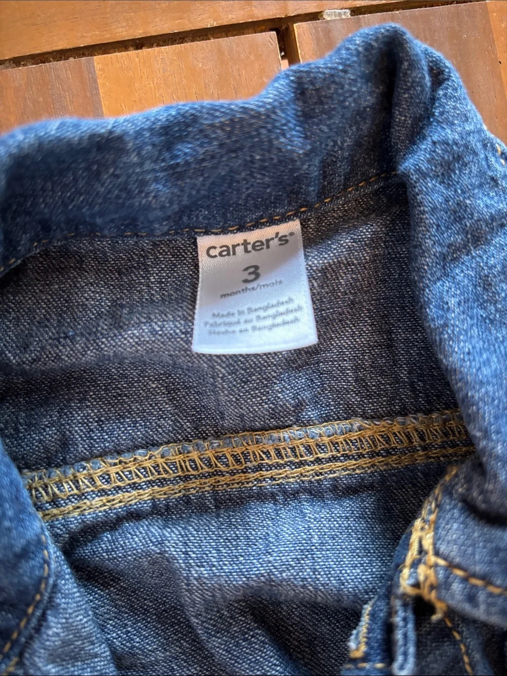 Denim Jacket + 3 Solid Color Baby Bodysuits - Blue, Yellow, Coral